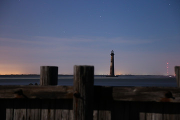 Morris Island Lighthouse by Night