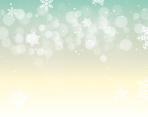 Winter xmas bokeh background with snowflakes. Christmas bokeh holiday decoration