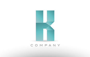 Fototapeta premium k alphabet letter green logo icon design