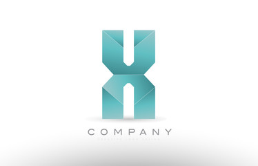 x alphabet letter green logo icon design