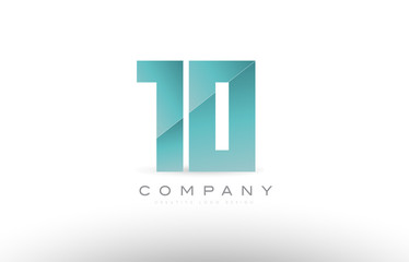 Obraz premium 10 ten number numeral digit green logo icon design