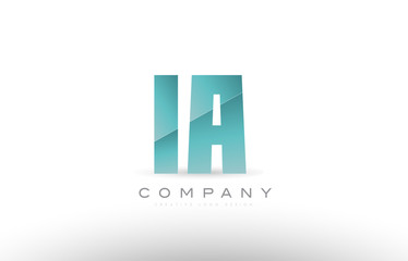 ia i a alphabet letter green logo icon design