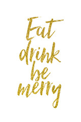 Christmas gold glitter lettering message