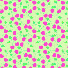 The pattern with delicious cherries