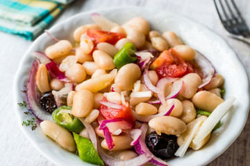 Turkish Piyaz Salad with Beans, Onions,  and Olives