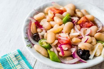 Turkish Piyaz Salad with Beans, Onions,  and Olives