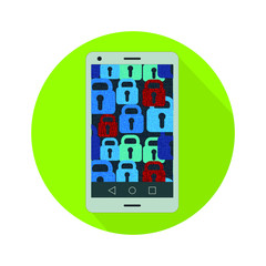 Vector Smartphone with Lock Screen Pattern 