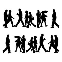 people walking silhouette