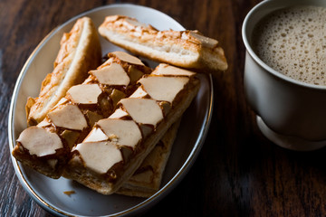 Puff Pastry Glazed Italian Biscuits with Cappuccino Coffee / Sfogliatine.