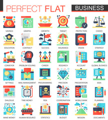 Vector Modern business vector complex flat icon concept symbols for web infographic design.