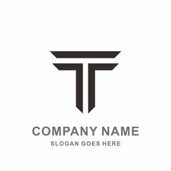 Monogram Letter T Geometric Square Architecture Interior Construction Business Company Stock Vector Logo Design Template