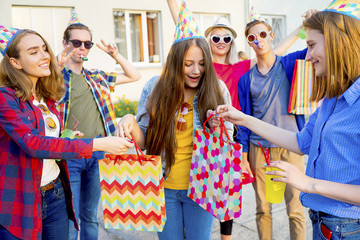Teens having a party