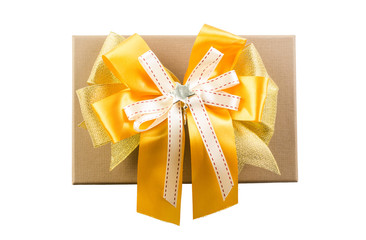 gift box with yellow satin bow