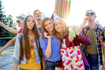 Teens having a party