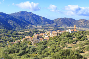 Obraz premium An old village in the mountains of Corsica in France
