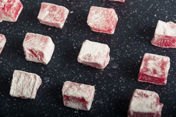 Set of fresh pink candy candies sweet pastry valentine's day