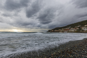 A storm on the Corsica Island in France