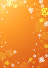Snowflakes in the rays of light. Bright winter background. Christmas.Vector ilustration.Eps 10.