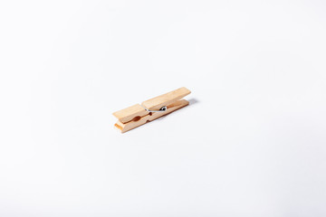 Clothespin on white background.