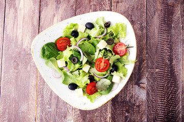 Salad with cheese and fresh vegetables. Greek salad