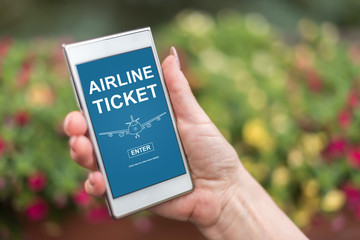 Airline ticket concept on a smartphone
