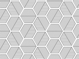 Abstract geometric black and white hipster fashion hexagon pattern 