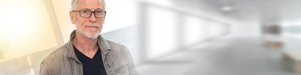 Obraz premium Portrait of mature man, light effect