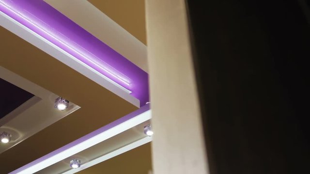 suspended ceiling and drywall construction in the decoration of the apartment or house. dolly video