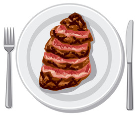 prepared beef steak