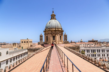 Obraz premium Palermo, Sicily, Italy. View of the roof of the Cathedral