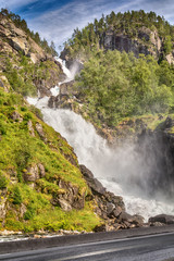Fototapeta na wymiar Latefossen Waterfall, Norway 