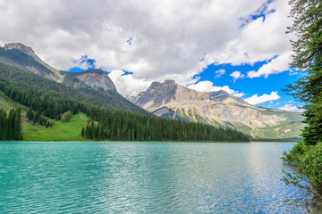 Majestic mountain lake in Canada. Emerald Lake.