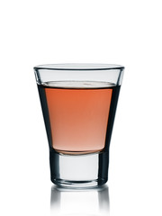 A small shot glass of delicious kraft, strong alcohol