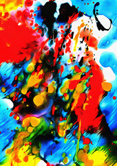 Farbregen, Acryl auf Leinwand