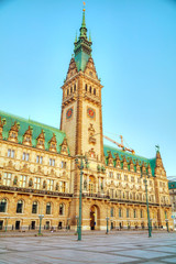 Fototapeta na wymiar Rathaus of Hamburg, Germany