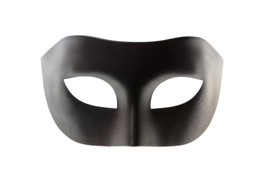 Black carnival mask isolated on white background