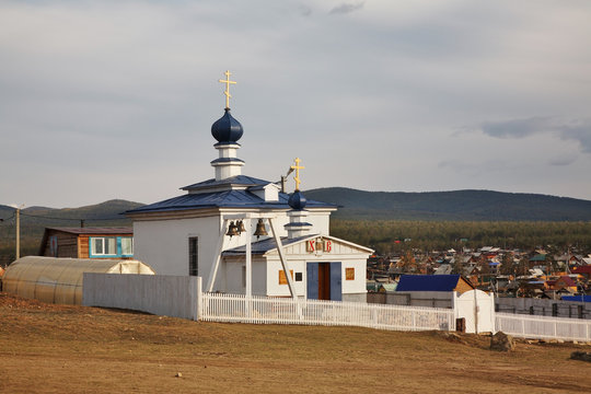 Church of Reigning Icon of Mother of God in Khuzhir village. Olkhonsky district. Irkutsk oblast. Russia