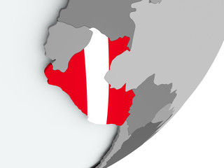 Flag of Peru on map