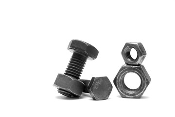 bolt and nut isolated on white background