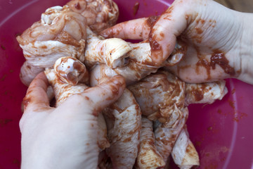 process of cooking chicken legs