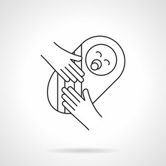 Newborn baby flat line vector icon