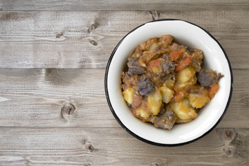 stewed vegetables with beans and meat