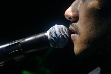singer and microphone