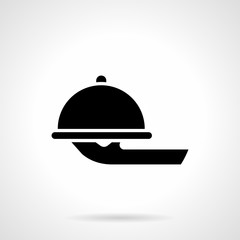 Food serving tray glyph style vector icon