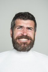 Obraz premium Hipster with scared face.