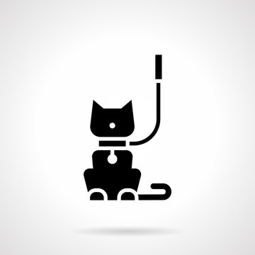 Cat walking glyph style vector icon