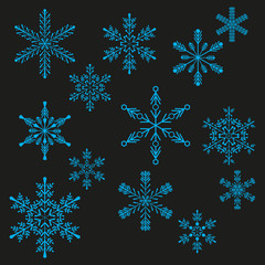 Snowflake winter design season december snow celebration ornament vector illustration.