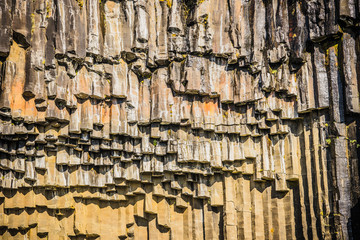 Svartifoss waterfall with basalt columns in Iceland