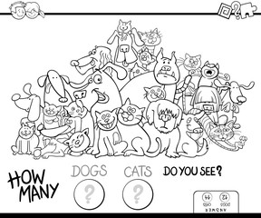 counting cats and dogs game color book