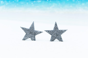 Fototapeta na wymiar Stars decorations, greeting card